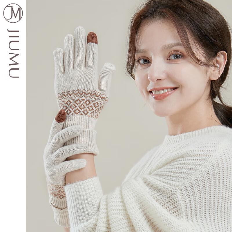 JIUMU Women's Warm Touchscreen Knit Gloves