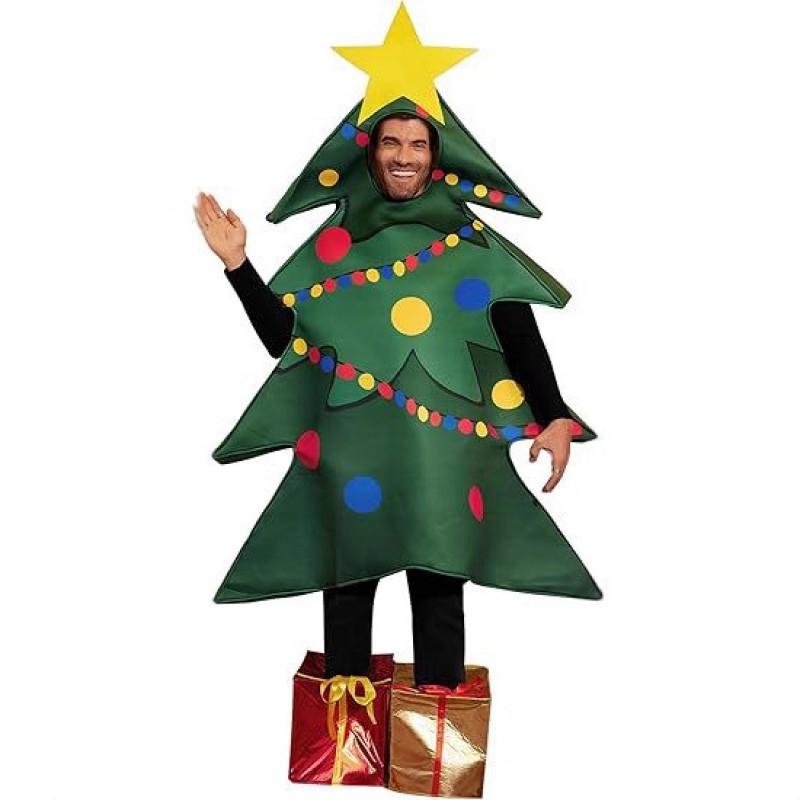 Adult Christmas Tree Costume Set With Boot Covers Stage Performances Cosplay