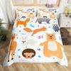 Kids Cartoon Animal Zebra Giraffe Fox Kangaroo King Queen Duvet Cover Boy Girl Rabbit Wildlife Bedding Set Polyester Quilt Cover