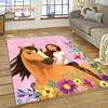 Spirit Riding Free Cartoon Horses Rug Carpet for Living Room Bedroom Home Decor,Non-slip Decoration for Sofa Doormat Girl Gift