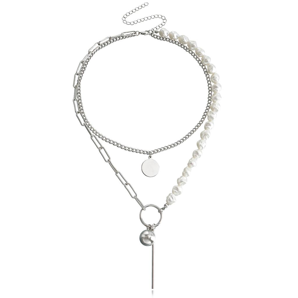 Geometric Pendant Necklace With Large And Small Squares