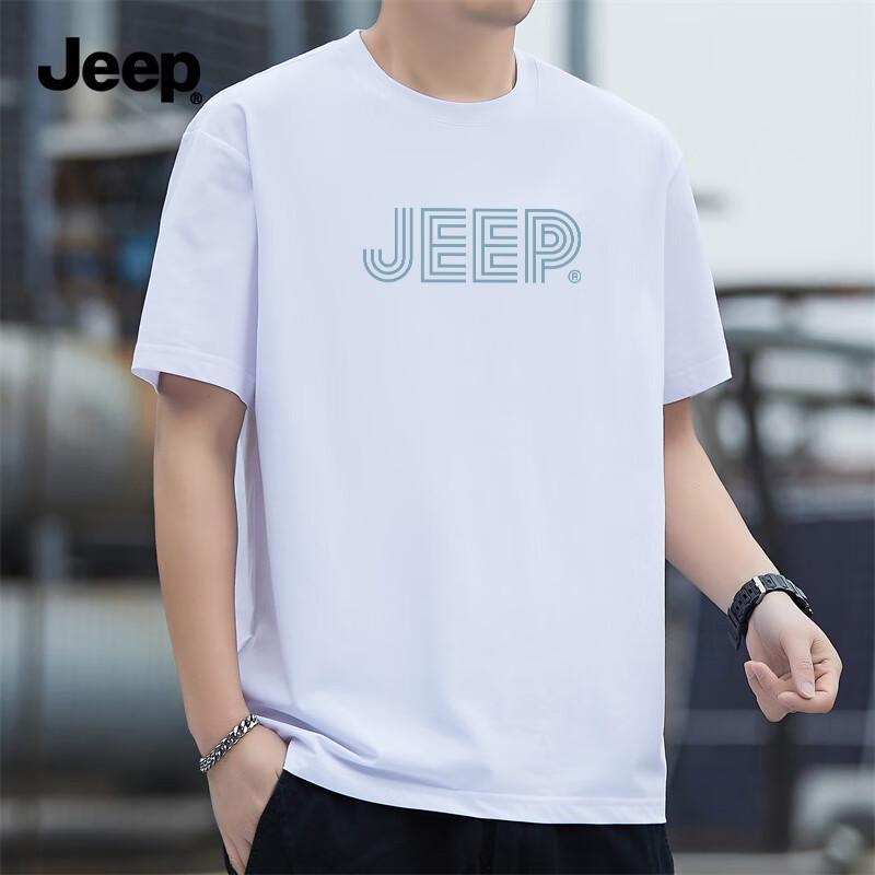 JEEP Men's Pure Cotton Casual Short-Sleeve T-Shirt