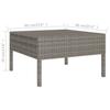 Vidaxl 8-Cz. Garden Lounge Set, Cushions, PE Rattan, Grey