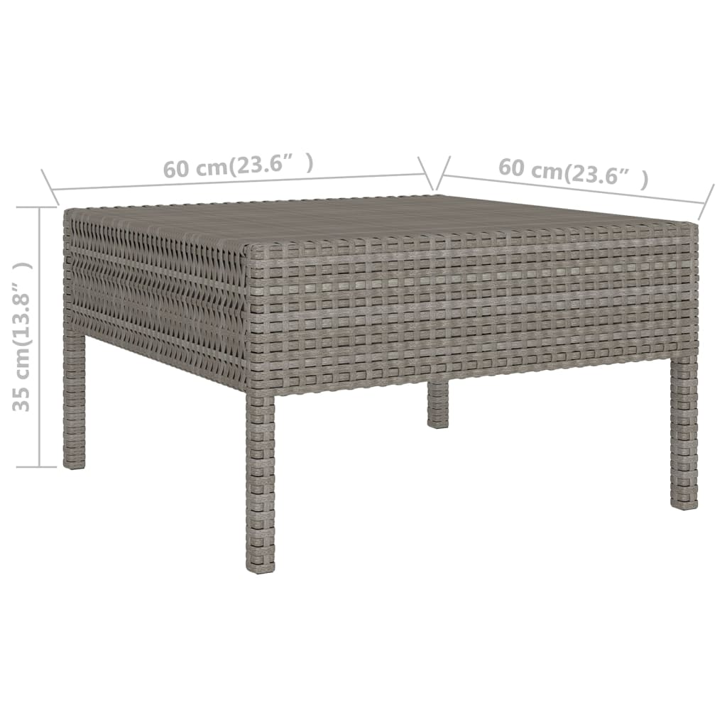 Vidaxl 8-Cz. Garden Lounge Set, Cushions, PE Rattan, Grey