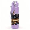 1PC Black Dragon Book Coffee Art 750ml Color Plastic Sports Water Bottle Leakproof Flip Straw Lid Suitable for Sports Office Home Use