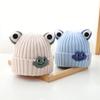 Baby Wool Hat Cute Big-Eyed Frog Ear Protection Hat Winter Thickened Warm Knitted Hat Gift For Kids
