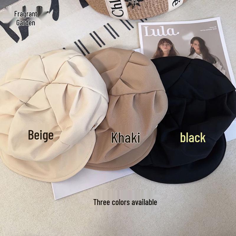 Korean Style Versatile Black Artist Beret: Spring & Autumn Edition
