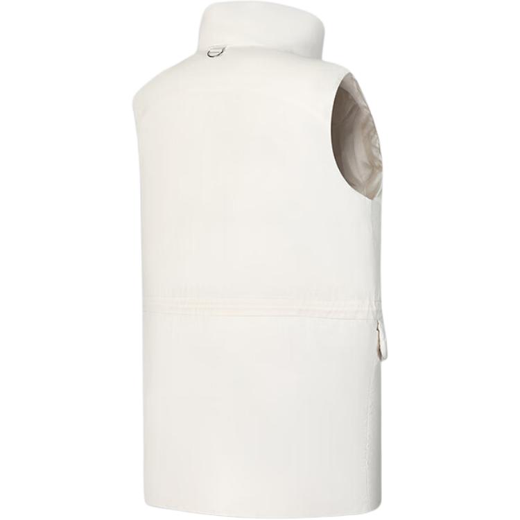 Fila Fitness Solid Color Outdoor Casual Sports Zip Stand Collar Vest Women Vests Steam-White A51W441901F-IV