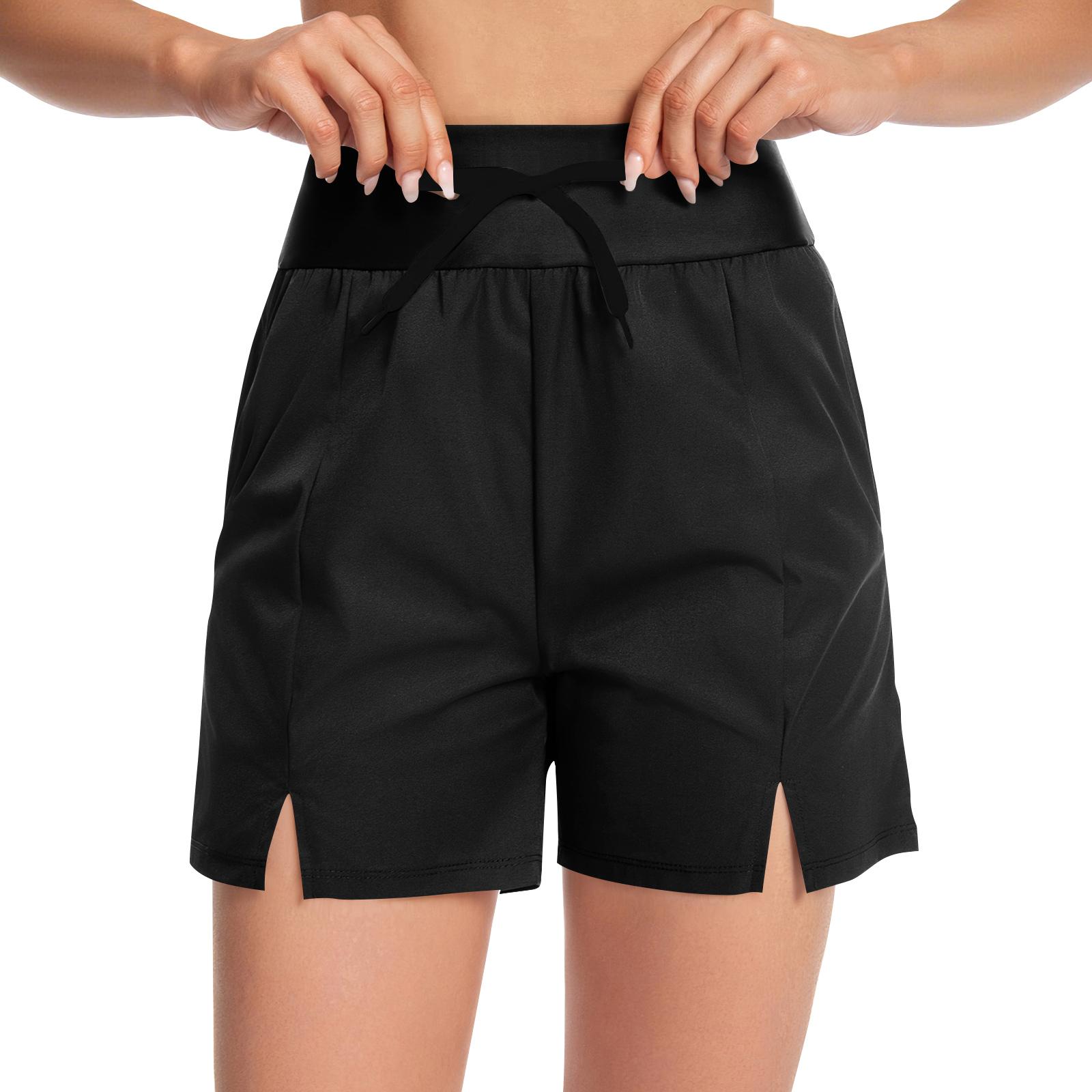 

Women s Shorts With Pockets, Casual Shorts M чёрный