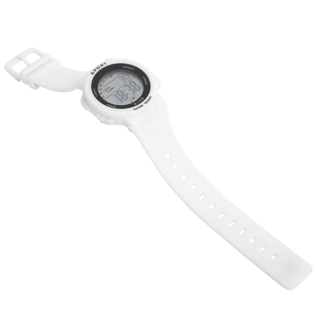 Montre numérique tendance Lumières lumineuses Étanche Montres électroniques pour enfants9109 Blanc