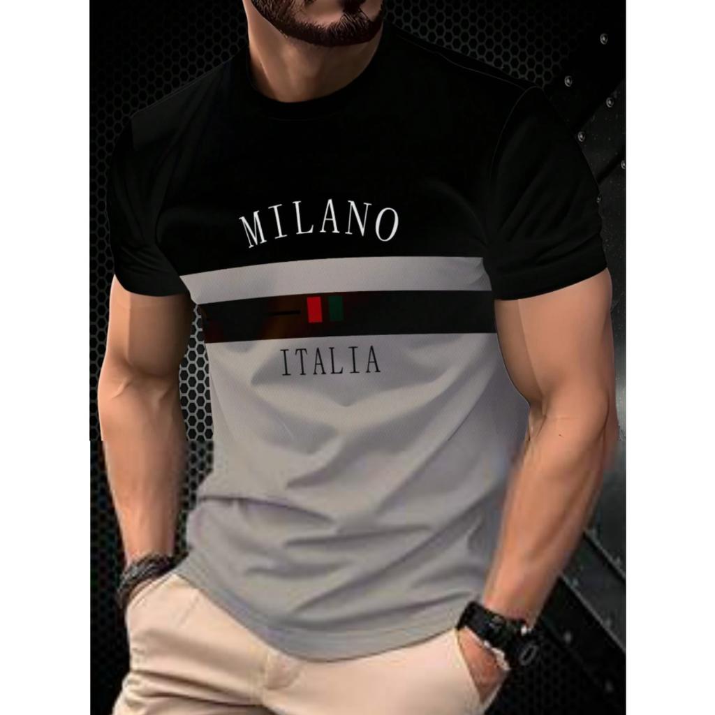 Summer 2025 New Men's T-Shirt 3D Printed Casual, Stylish Retro Polyester Men's Breathable Quick-Drying Sports Men's T-Shirt