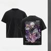 Gojo Satoru Print T-shirt Anime Jujutsu Kaisen Clothing Men Women Casual Cotton Tshirts Retro Washed T Shirt Harajuku Male Tops
