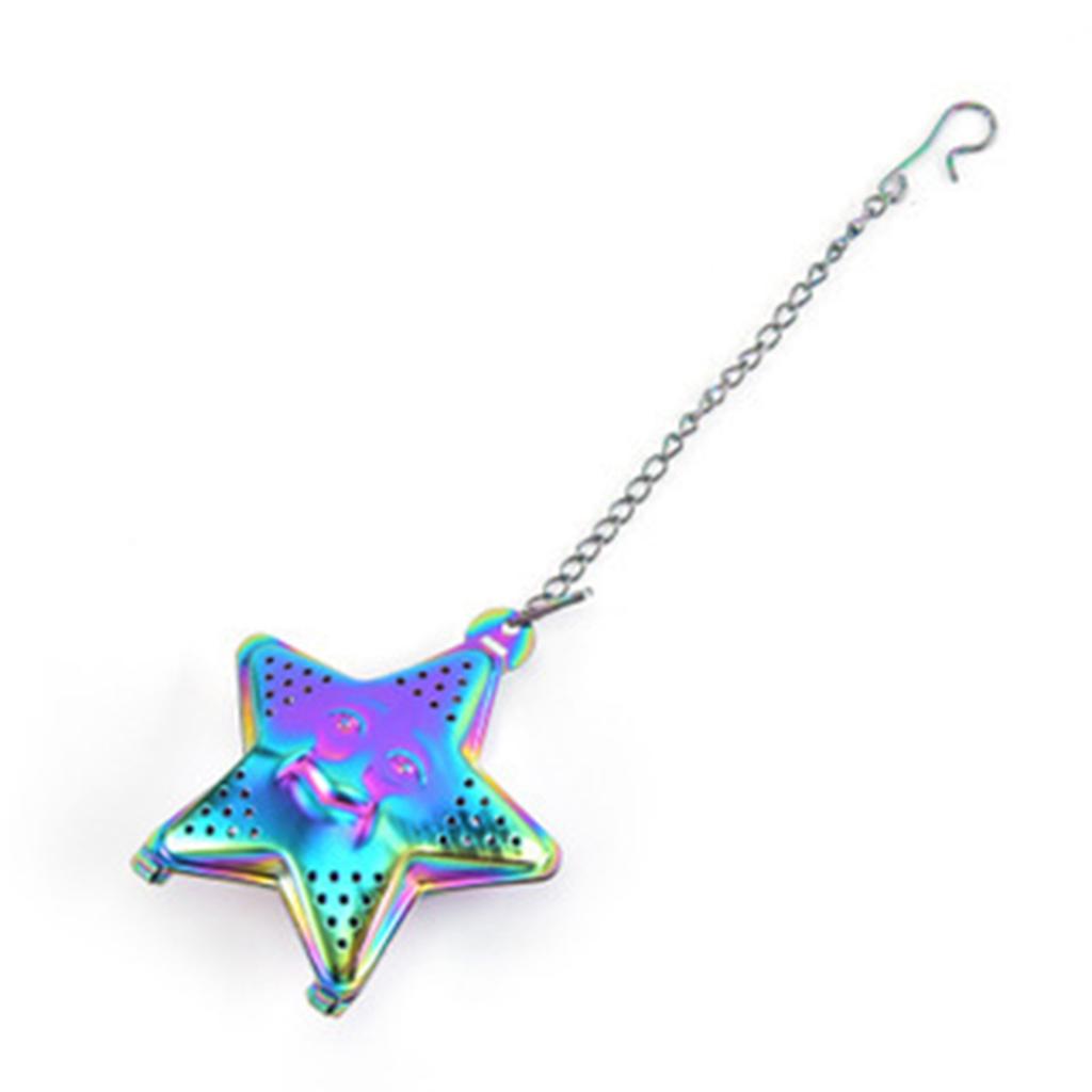 Star Shaped Tea Mesh Infuser,Stainless Steel Tea Infuser Teapot Tray Spice Tea Strainer Herbal Filter Teaware Accessories