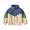 2024 Autumn Boys' Colorblock Fleece Jacket - Casual Children's Top