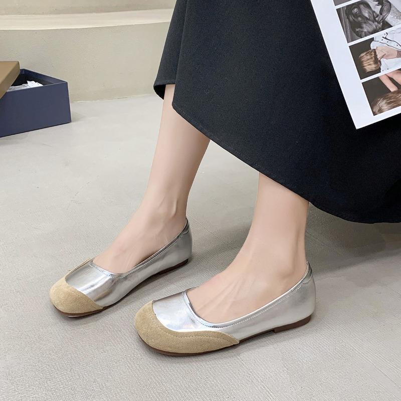 Módní retro dámské boty s kulatou špičkou mělká ústa 2024 jaro boty s plochým dnem babička boty pro volný čas Dámské boty Zapatos Para Mujeres