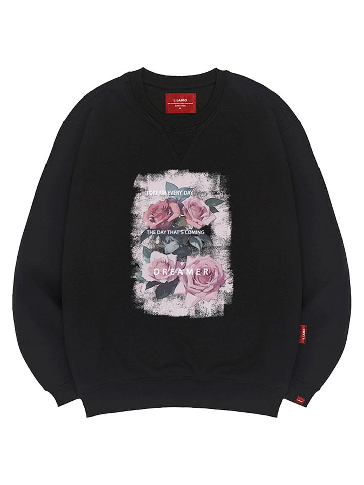 Ellamo Pink Rose Sweatshirt Unisex Plus Size S~4Xl (Type B)