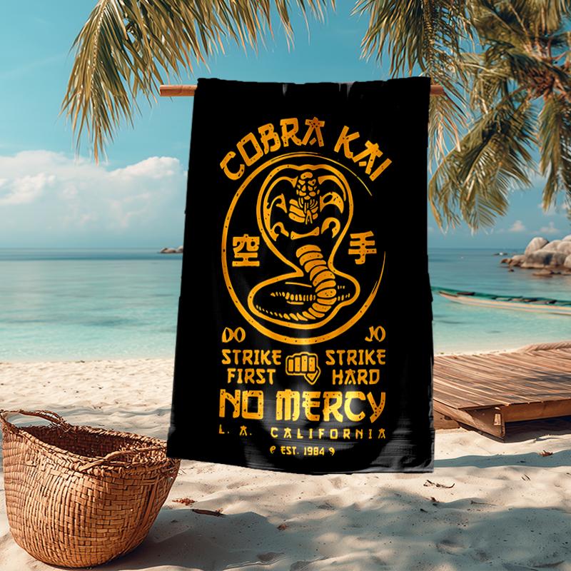 Cobra Kai Fashion Beach Towel: Ideal for Summer Adventures Soft, absorbent and quick drying suitable for swimming and bathing