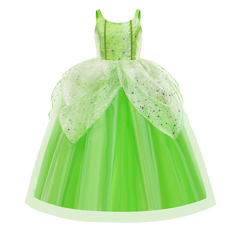 Children's Halloween Green Fairy Tinkerbell Costume Dress
