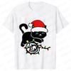 Fashion Trendy T Shirt Short Sleeve Tees for Unisex Funny Christmas Lights Cat T Shirts Female Korean Casual Streetwear Tshirt