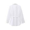 Spring 2025 Women's European American Belted Poplin Shirt, Simple Fashion Style