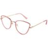 Anti Blue Light Fashionable Metal Cat Eye Flat Mirror  New Ins Style Casual Trendy Cool Eyeglass Frame 81049
