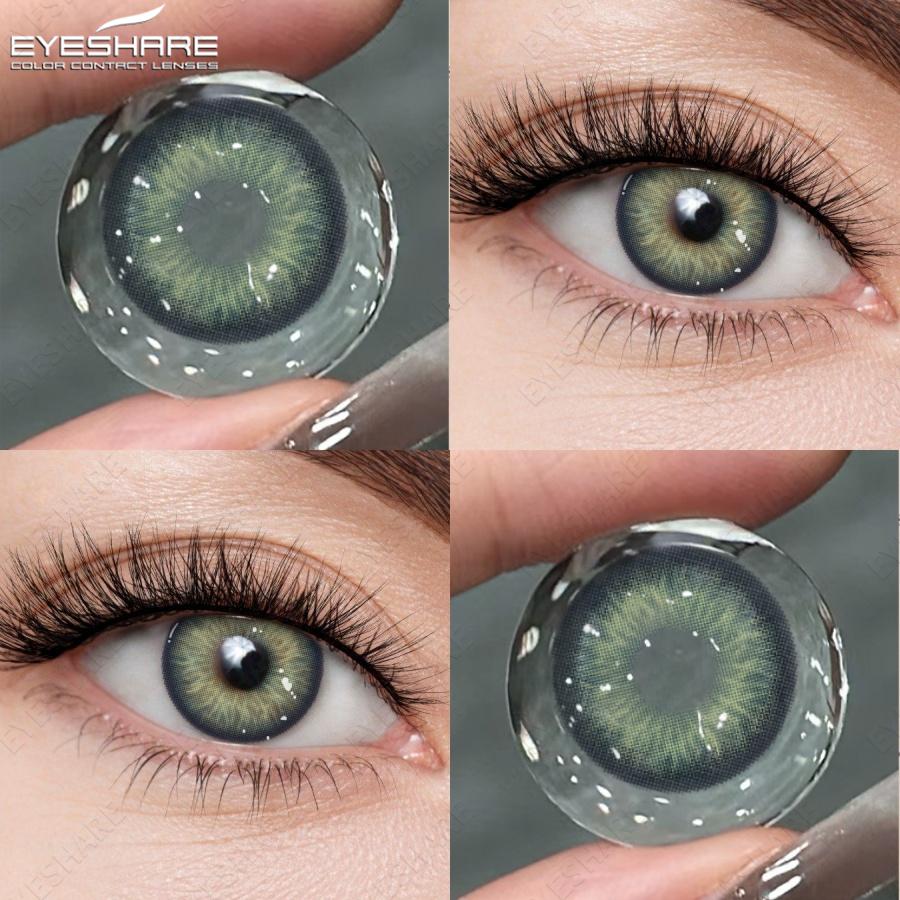 Eyeshare 1 Pair Blue Contact Lenses For Natural Brown Eyes Gray Contact Lenses Pupil Cosmetic Colored Lenses