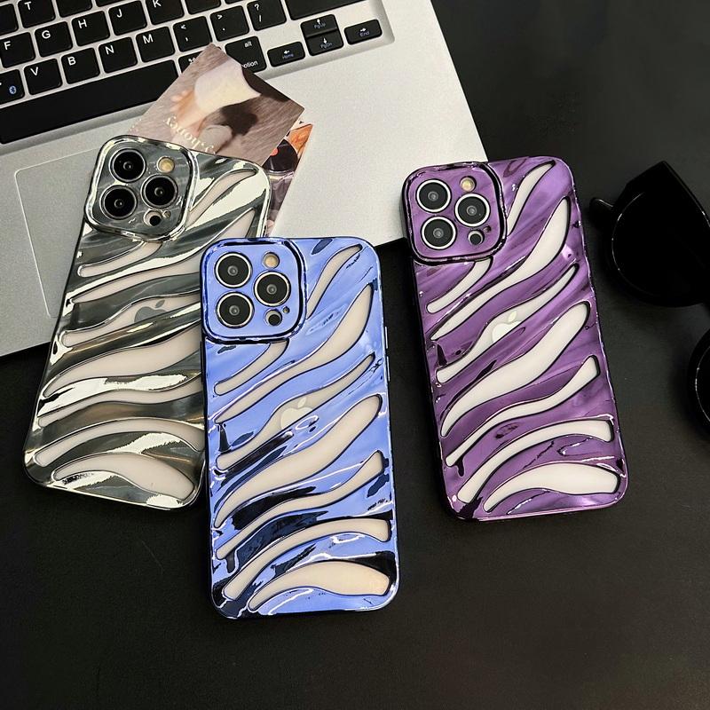 

Полый задний чехол в полоску с зеброй для Apple iPhone 14 13 12 Pro Max 11, противоударный мягкий глянцевый чехол