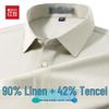 Hodo Men's Linen Tencel Long Sleeve Shirt