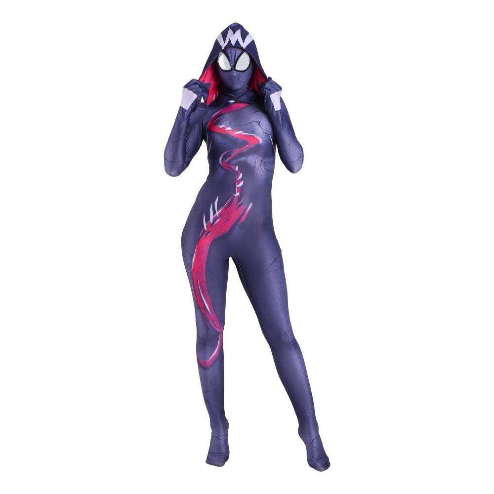 Dámský Klasický Cosplay Kostým Spider-Man Zentai – Přiléhavý Celotělový Kombinézon s Maskou, Halloween & Divadelní Představení méně