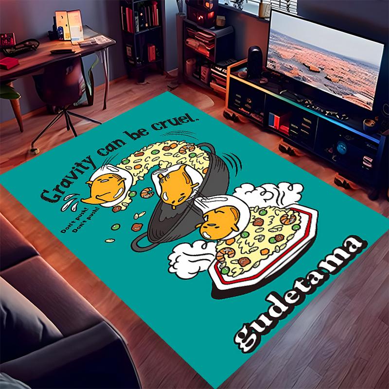 1pc Sanrio4 Print Area Rug - Soft, Washable Non-Slip Indoor Mat for Office Chairs, Living Room, Home Office Decorative Rug