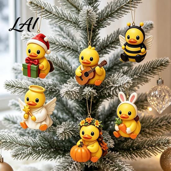 Calendario dell'Avvento Anatra Rituale Mattutino Festivo Interattivo Scatola Conto alla Rovescia di Natale a 24 Giorni con Carino Giocattolo Calendario Acrilico Decorazione da Appendere per Albero,