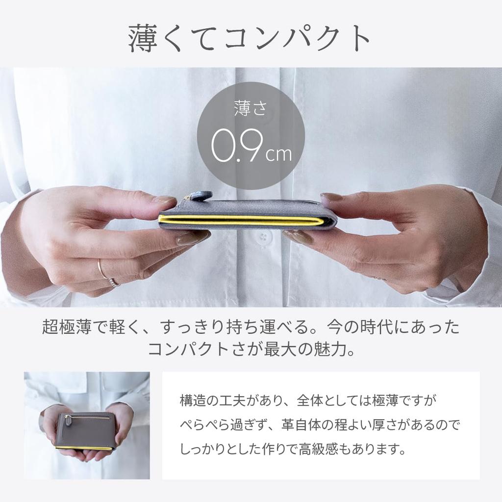 RafiCaro Slim Bifold Wallet for Large Cowhide Popular YKK Mini Olive Women, Capacity, Compact, Slim, Leather, Zipper, Wallet,