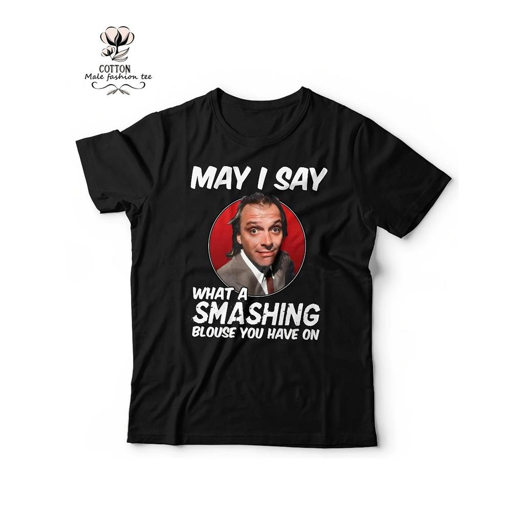Funny Retro 80s British Comedy Tshirt May I Say What A Smashing Blouse You Have On Quote Vintage Rik Mayall Ade Edmondson Graphic Tee