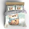 Cute Winter Cat Decoration Set Soft Comfortable Duvet Cover Bedding Set Included 1*Duvet Cover & 2*Pillowcases, Gift
