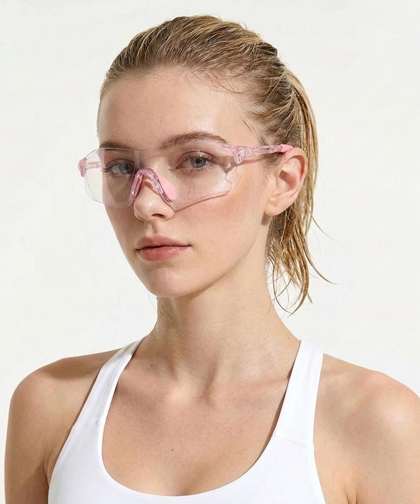 Tuditeo Une Sports Outdoor Goggles Sunglasses C8 Photochromic Pink/Clear Frame Pink