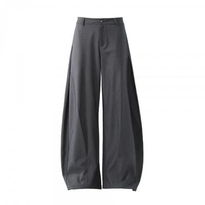 Vintage American Style Wide Leg Suit Pants Men Women Loose Fit Casual Trousers