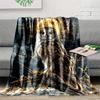 Cozy All-Season White Owl on Tree Top Print Throw Blanket - Soft, Warm Flannel with Starry Night Design for Couch, Bed, Office