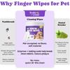 No-Rinse Dog Dental Care Wipes, Cat & Dog Tooth Brushing Kit, Dog Wipes for Pet & Cat Teeth Cleaning, Dog Toothbrush Finger Dental Wipes To Remove