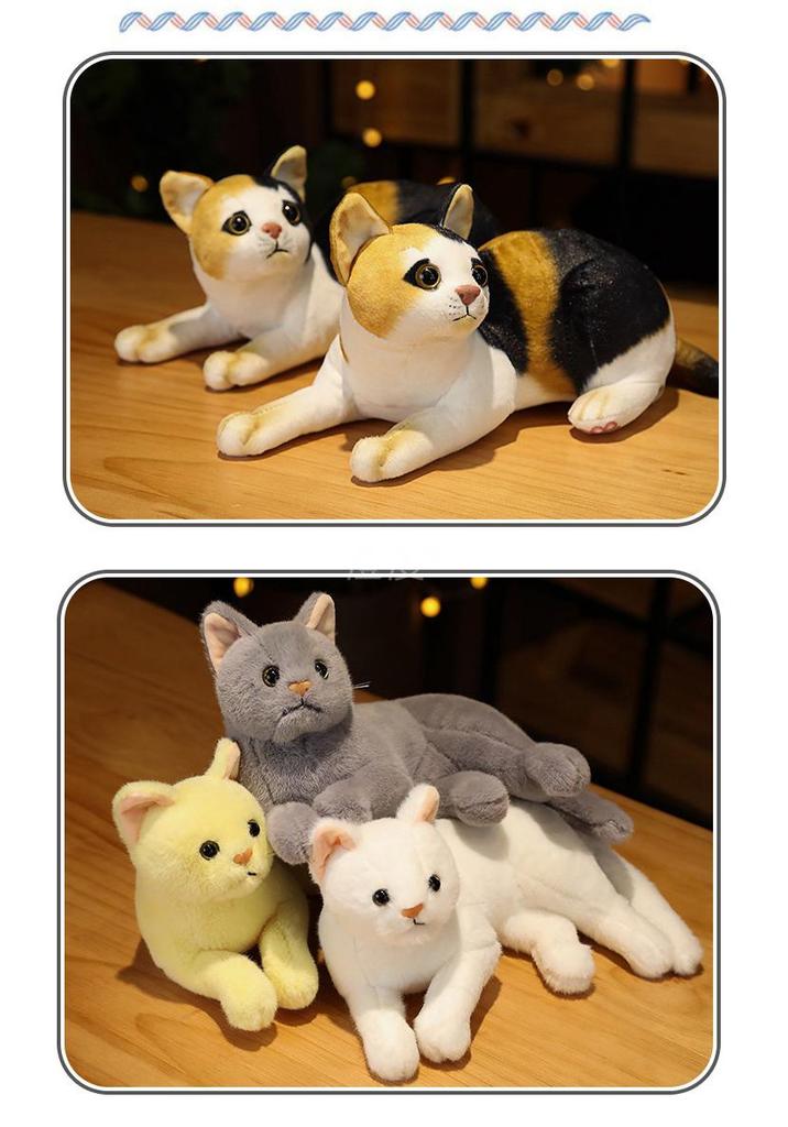 Cute Kitten Plush Pillow Doll - Small Floral Comfort Toy for Kids