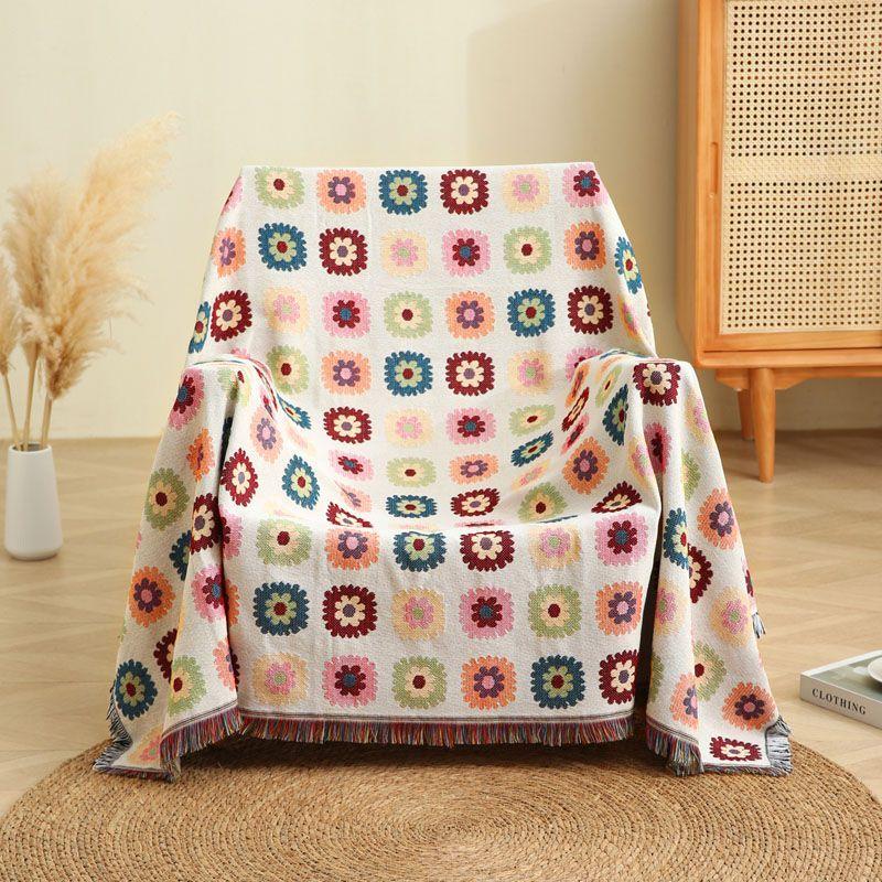 Rustic Jacquard Tablecloth, Small Round Balcony Tablecloth, Living Room Hand-Crochet-Style Dining Tablecloth, Coffee Table and Nightstand Covers