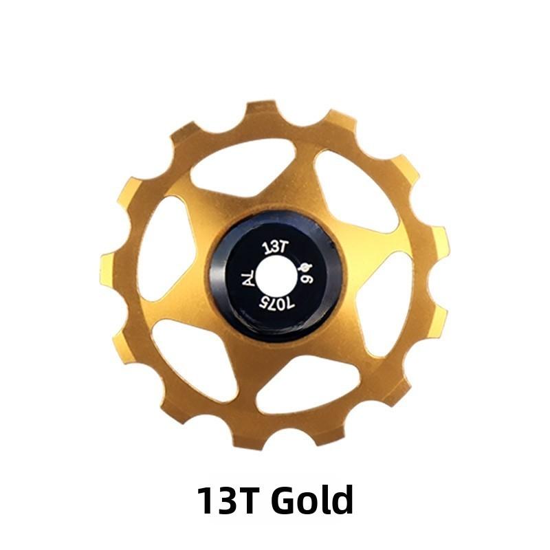 Steel Bearing Bicycle Derailleur Pulley Guide Wheel 11T 13T for Mountain Bikes 13T-Gold