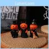 Halloween Resin Material Demon Miniature Figures Decor Set With Broom Pumpkin