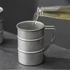 1pc Outdoor Camping Cup, Portable Folding Handle Retro Beer Mug