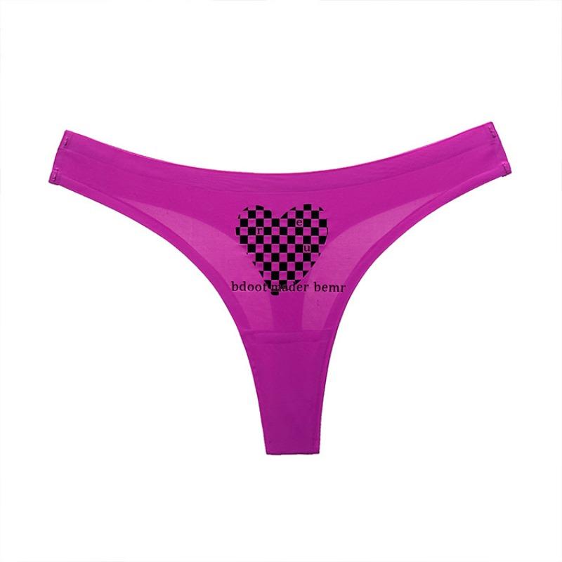 Women's Spring and Summer A Piece of Ice Silk Without Trace Cartoon Sexy Fitness Exercise Yoga Thong Underwear