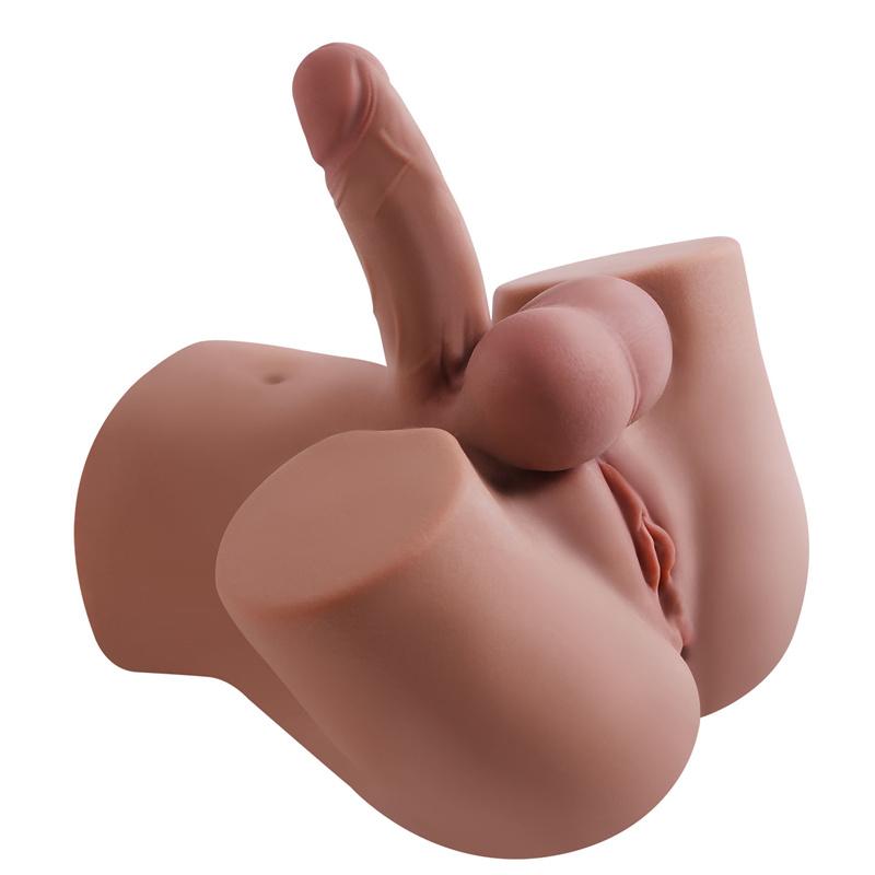 Pene+Vagina+Ano Realistas 3-en-1 Hombre Mujer Gay TPE Medio Cuerpo Muñeca Sexual Piel Suave Realista Juguete para Adultos Productos Masturbadores