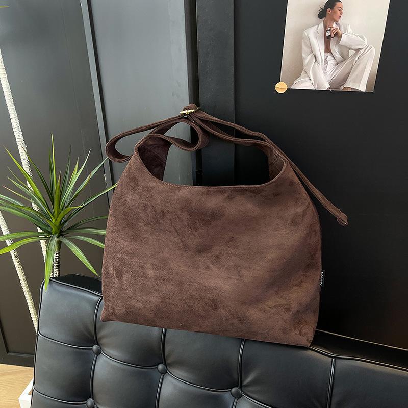 Suede Leopard Print Bag Women's Large-capacity New Autumn and Winter Matte Retro Messenger Bag Tote Bag