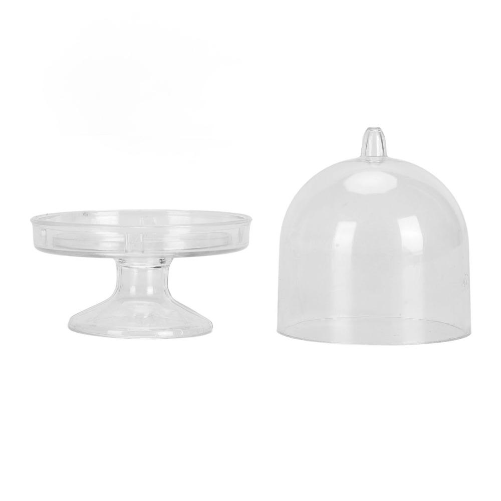 12pcs With Dome Cover Small Cake Display Stand Mini Size Cake Plate With Lid Dessert Tray  Tea Party