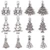 120Pcs 6 Style Tibetan Style Alloy Pendants, Christmas Tree, Antique Silver, 20.5~26.5x10.3~17.5x1.5~4.5mm, Hole: 1~2mm, 20pcs/style