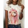 Damesmode T-shirts met korte mouwen 3D Luipaardprint Dierlijke T-shirts Zomer Dames Casual Sneldrogende Pullovers Streetwear Tops