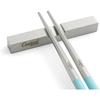 Cutipol KUBE Chopsticks + Chopstick Rest Set Turquoise Silver KU39T